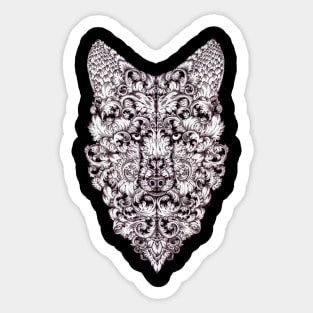 Ornate Wolf Sticker